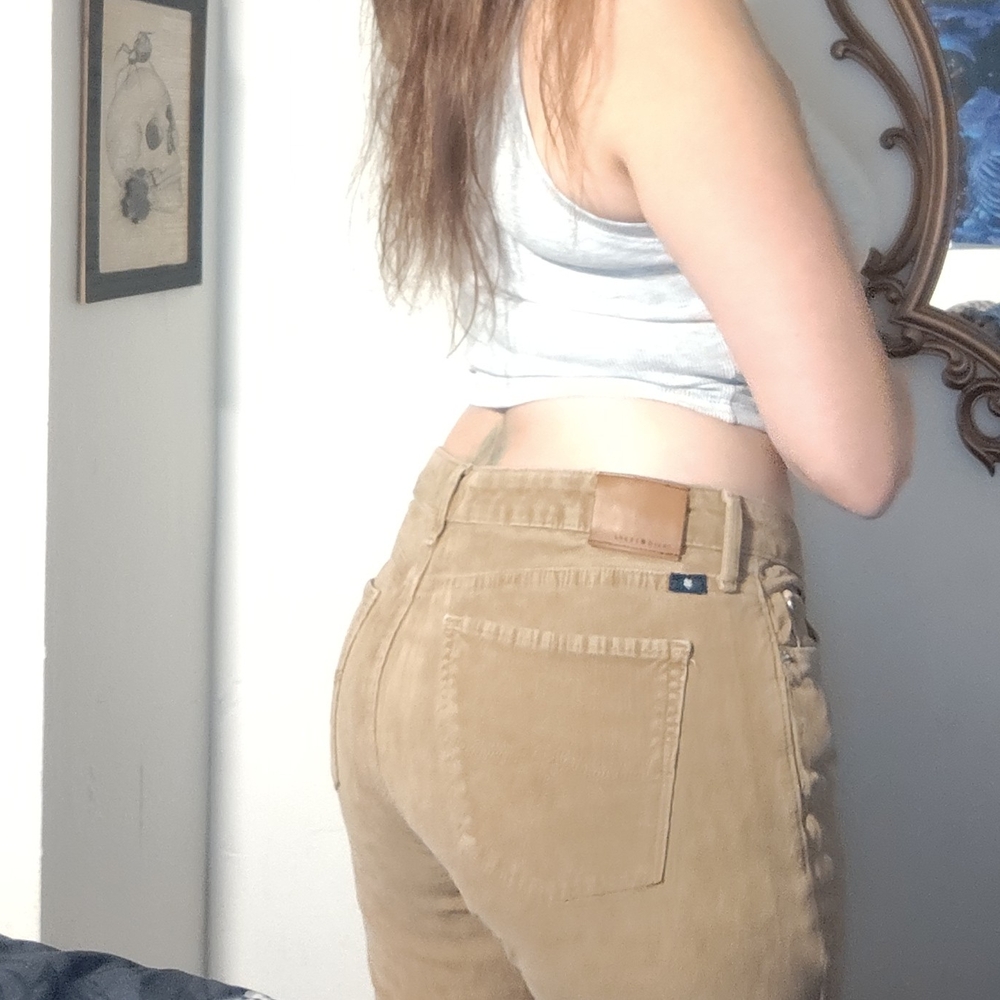 Lucky Brand Coudrdoy Tan Straight Leg Pants Versatile Design